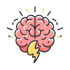power thinking brain icon, power thinking brain vector illustration-simple illustration of power thinking brain, perfect for power thinking brain logos and icons