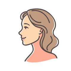 profile of young woman icon, profile of young woman vector illustration-simple illustration of profile of young woman, perfect for profile of young woman logos and icons