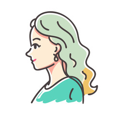 profile of young woman icon, profile of young woman vector illustration-simple illustration of profile of young woman, perfect for profile of young woman logos and icons