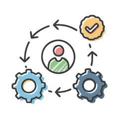 project management icon, project management vector illustration-simple illustration of project management, perfect for project management logos and icons