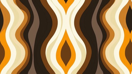Abstract Wavy Pattern in Earth Tones with Fluid Organic Shapes