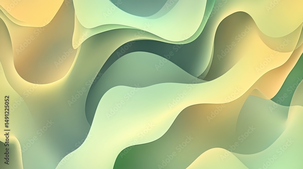 Poster abstract colorful waves in soft pastel tones for background design