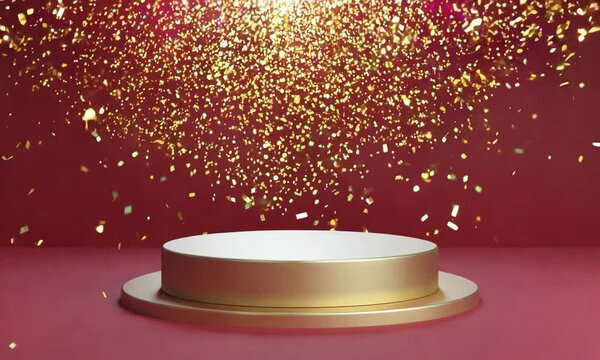 Golden Flakes Fall on a Vacant Podium