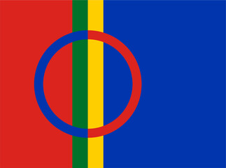 Vector illustration of the Sami people's flag