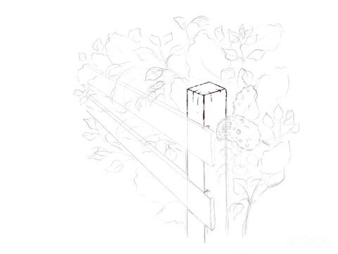 Speed paint of a digital illustration made in procreate app. Lilac and a fence 