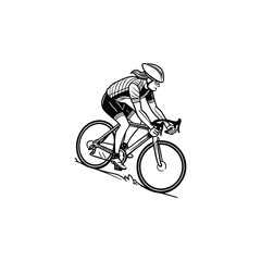Fototapeta premium silhouette of a man riding bicycle
