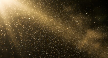 A spray of fine dust caught in a sunbeam