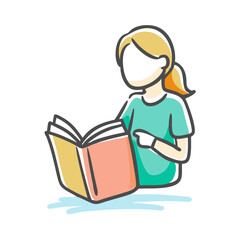 reading icon, reading vector illustration-simple illustration of reading, perfect for reading logos and icons