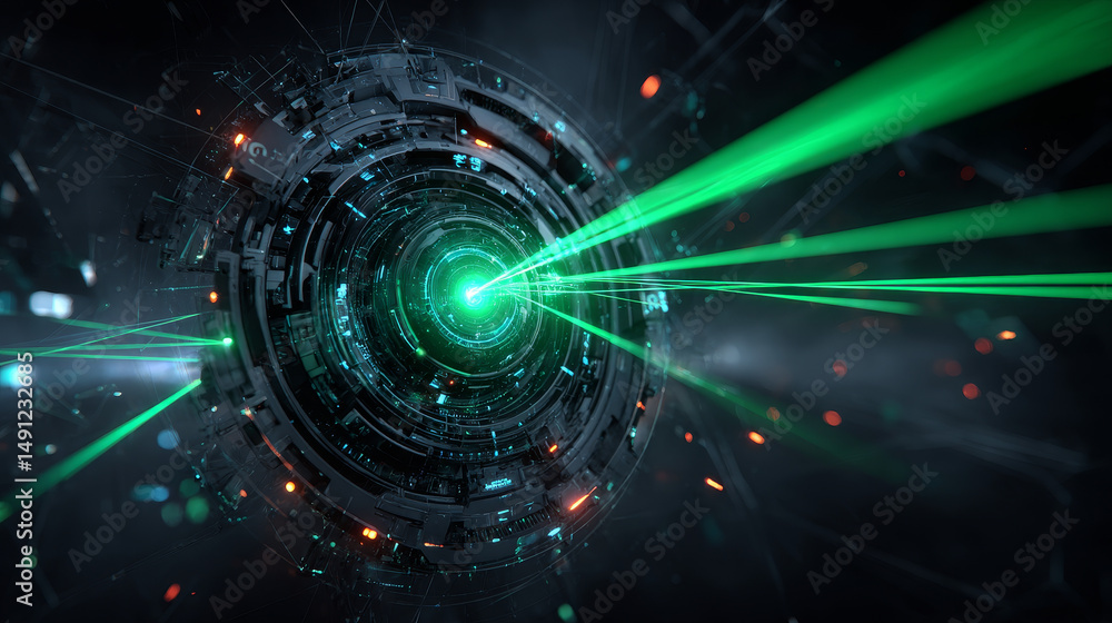 Aufkleber sensor waves signal or scanner laser in futuristic light style on transparent background. sensor ele