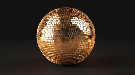 A shimmering, reflective disco ball dominates the frame, emitting bright light.