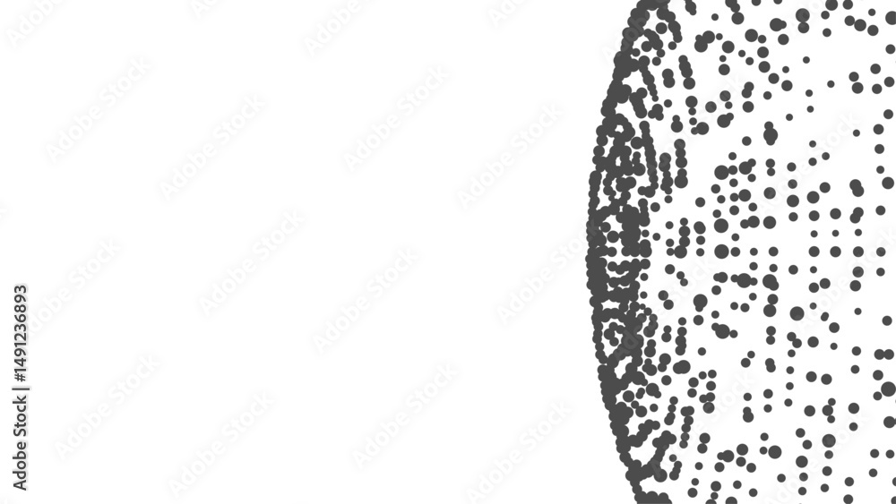Aufkleber Technology background with copy space. Abstract sphere. Dots connected by lines. Minimalist mesh. Abstract polygonal shape.
