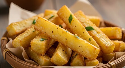 a portion of fried cassavas