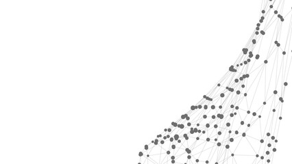 Fototapeta premium Dots connected by lines. Abstract wave. Minimalist mesh. Abstract polygonal shape.
