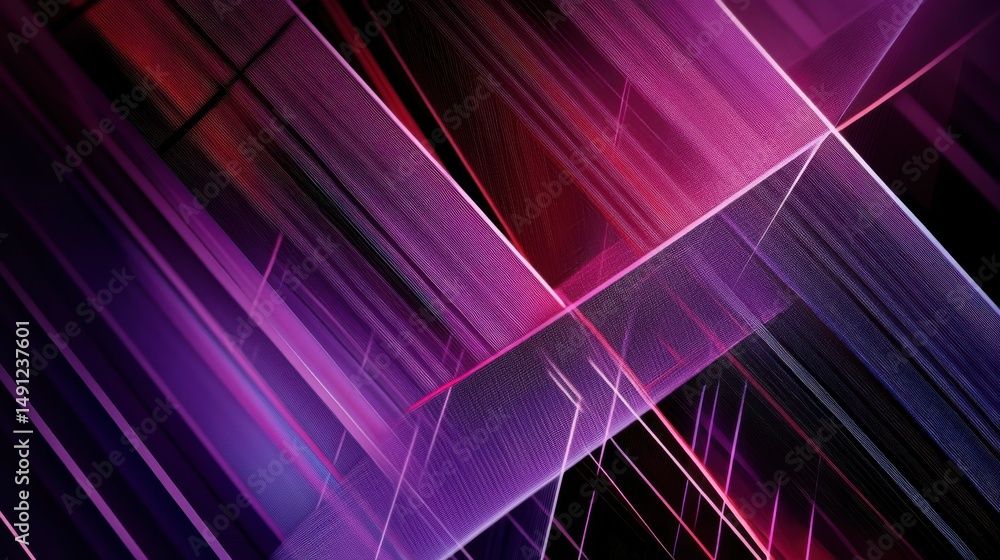 Poster abstract light rays in purple and pink gradient background design