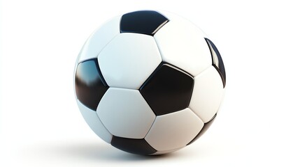 A vibrant soccer ball sits isolated on a white background.