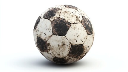 A single, vibrant soccer ball sits on a white background.