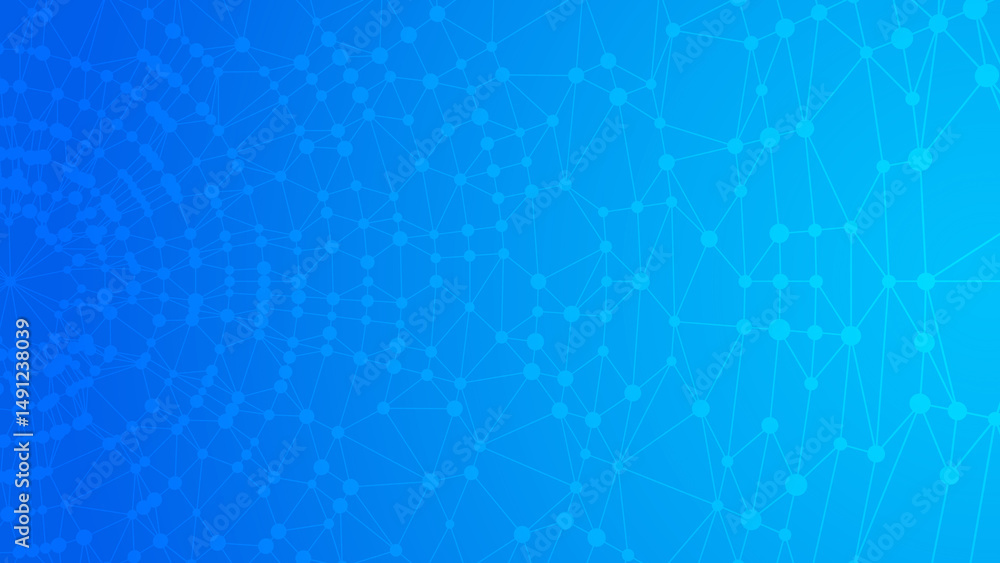 Poster Technology abstract background. Dots connected by lines. Minimalist mesh backdrop. Abstract polygonal radial shape. Plexus circles.