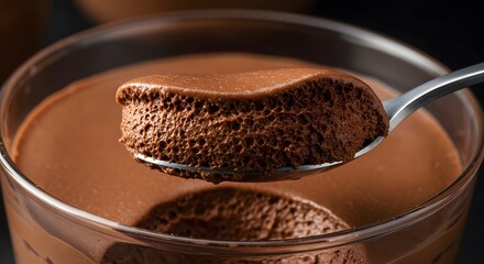 chocolate mousse closeup