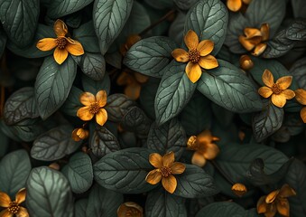 Delicate flowers and leaves