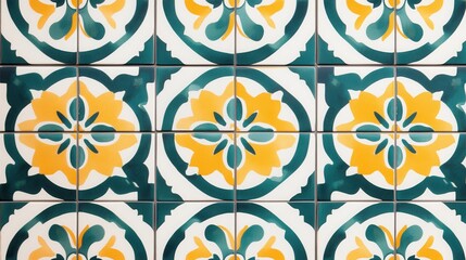 Colorful Decorative Tiles with Floral Patterns in Bright Tones