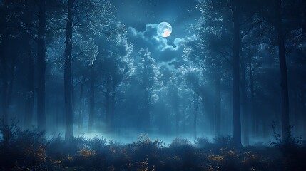 Moonlit forest