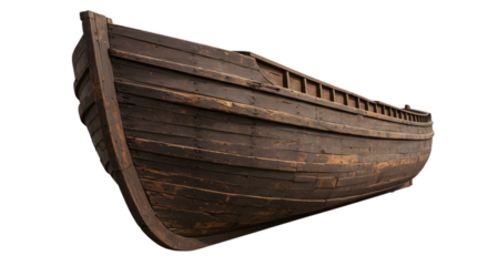 wooden barge isolated on white background