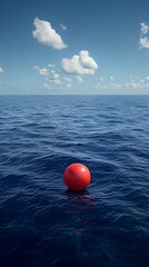 Red buoy in calm ocean