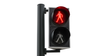 pedestrian traffic light isolatetd on white background