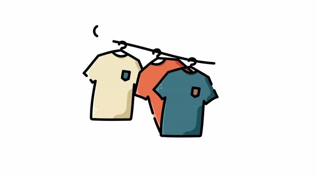 Hanging shirt icon for drying and wrinkle-free laundry animation