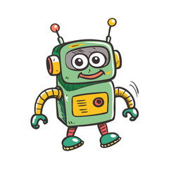 retro vintage funny robot icon, retro vintage funny robot vector illustration-simple illustration of retro vintage funny robot, perfect for retro vintage funny robot logos and icons