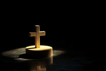 Golden Cross in Dramatic Low Light