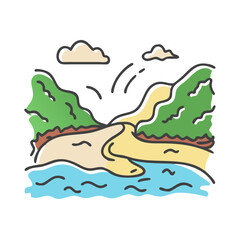 river landscapes icon, river landscapes vector illustration-simple illustration of river landscapes, perfect for river landscapes logos and icons