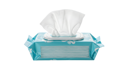 wet wipes isolated on white background