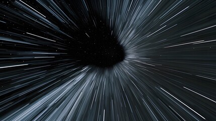 Obraz premium Hyperspace Jump Through Starfield Nebula Cosmic Speed Light Rays