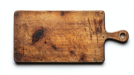 A rustic wooden cutting board is prominently displayed on a neutral background.