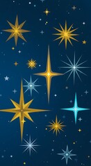 Fototapeta premium Celestial Dreams: Gold & Teal Starry Night