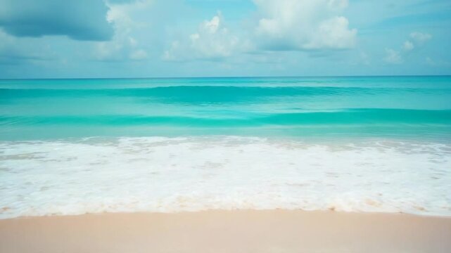 Waves on shore of tropical beautiful sand beach