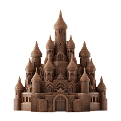 Obraz premium Intricate Brown Stone Castle Model Detailed Architecture Fairytale Theme