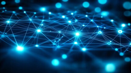 A visually striking abstract network design with a dedicated white space on the left for text overlay, serving as a metaphor for connection, digital innovation, and the seamless transmission of
