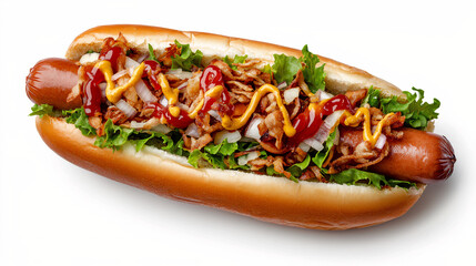 Hot dog with toppings