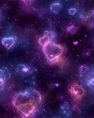 Fototapeta premium Heart Background Nebula - Valentine's Day Background