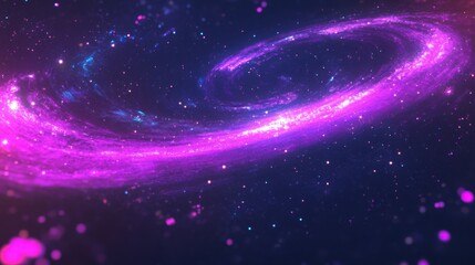 Fototapeta premium Spiral Galaxy in Vibrant Purple and Blue Cosmic Background