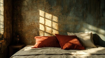 Rustic Bedroom with Sunlight