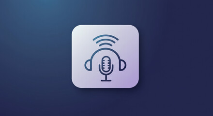 Modern Audio Recording and Streaming App Icon: Seamless Audio Experience