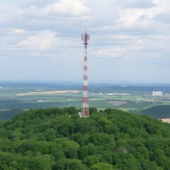 Obraz premium Cell tower landscape view