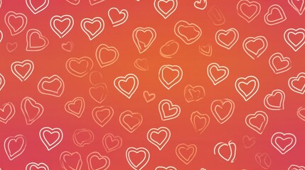 Modern romantic seamless design featuring soft heart shapes and smooth color transition