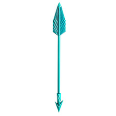 Contemporary Arrow with Streamlined Lines in Vibran Isolated on Transparent Background