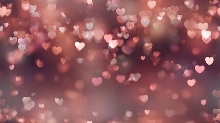 Romantic Seamless Bokeh Pattern – Blurred Heart Lights in Warm Tones