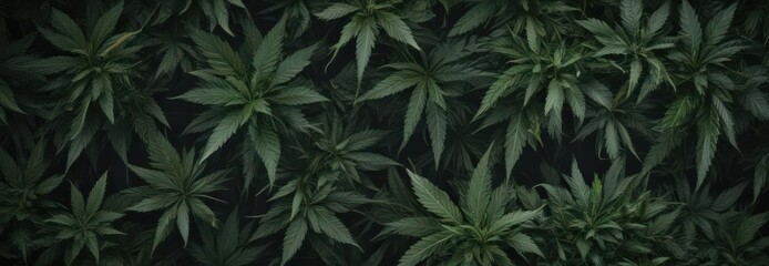 Dark green cannabis leaves, intricate pattern,  nature,  photography,  plant structure