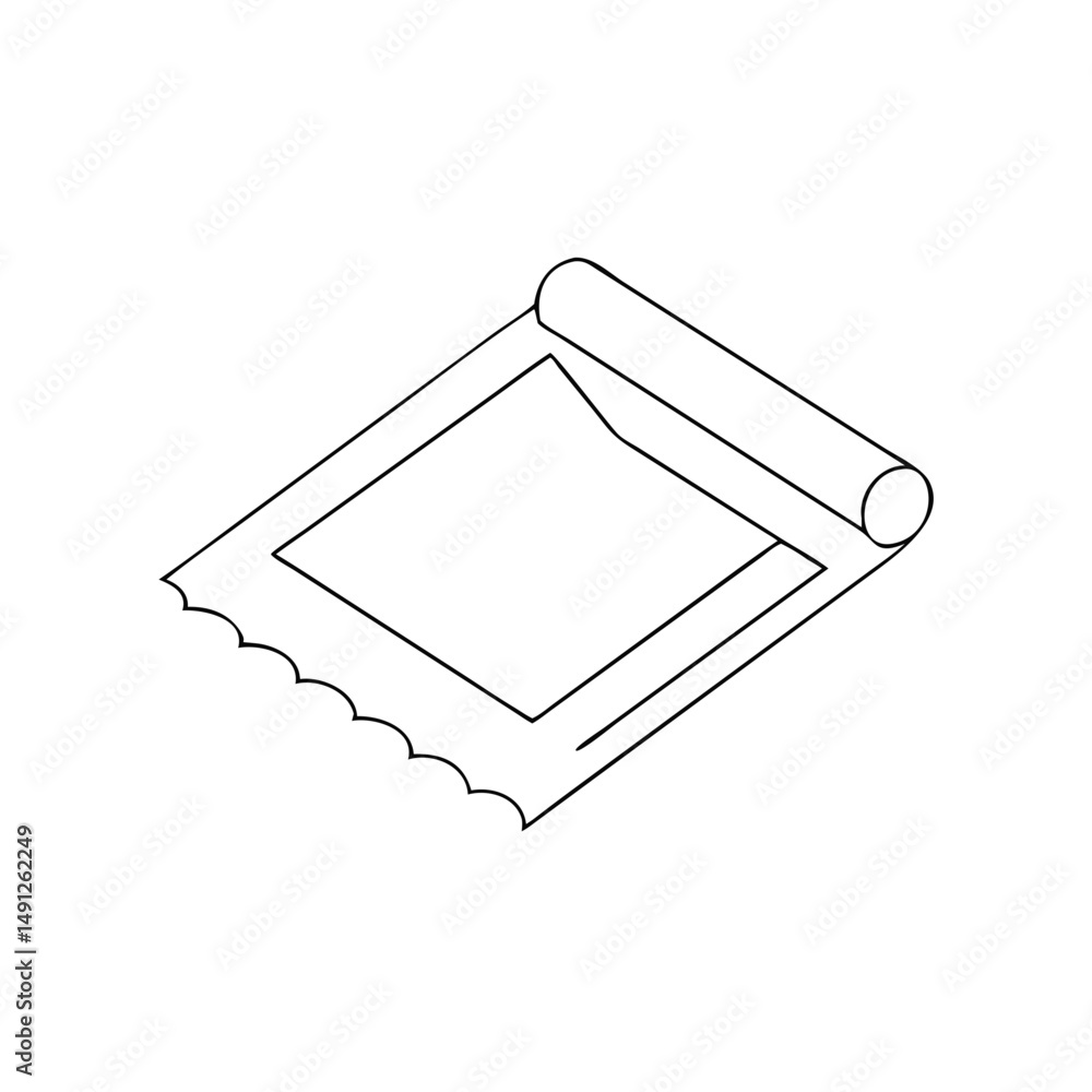 Poster icon of an area rug in isometrics in a simplistic and minimalistic design on a white background